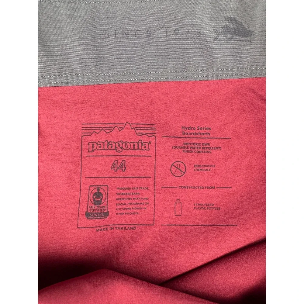 Patagonia Mens 44 Hydro Series Boardshorts Red Burgundy Swim Trunks Recycled DWR